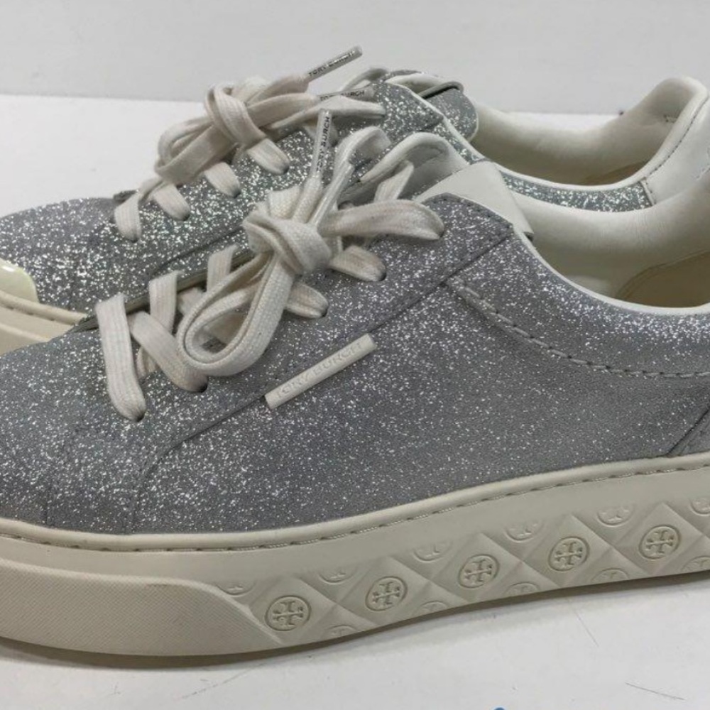 Tory Burch Ladybug Silver Glitter Women's Sneakers Size 8M